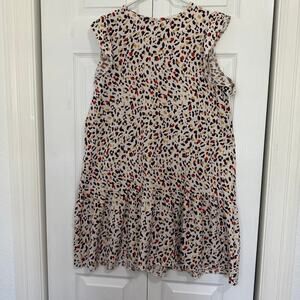 Shein White Khaki Leopard Print Dress